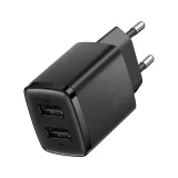 Kompaktni zidni punjač 2x USB 10,5 W, crni 3