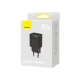 Kompaktni zidni punjač 2x USB 10,5 W, crni 5
