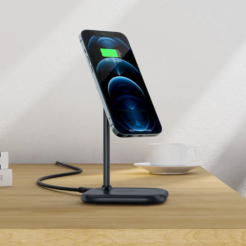 2-u-1 Qi bežični punjač i stalak za iPhone i Apple AirPods E6, crna 7