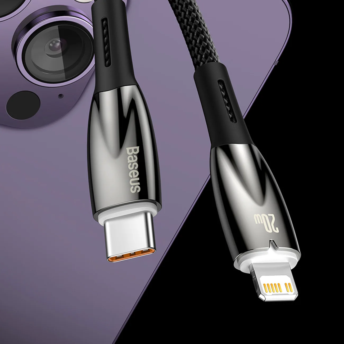 iPhone USB-C – Lightning gyors töltőkábel 480 Mb/s PD 20 W 2 m fekete 11