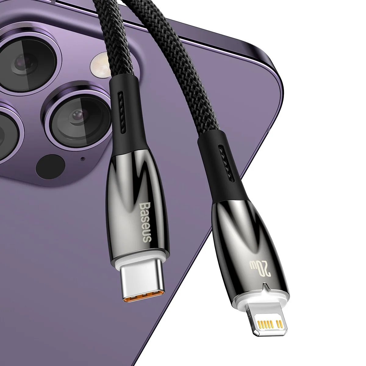 iPhone USB-C – Lightning gyors töltőkábel 480 Mb/s PD 20 W 2 m fekete 4
