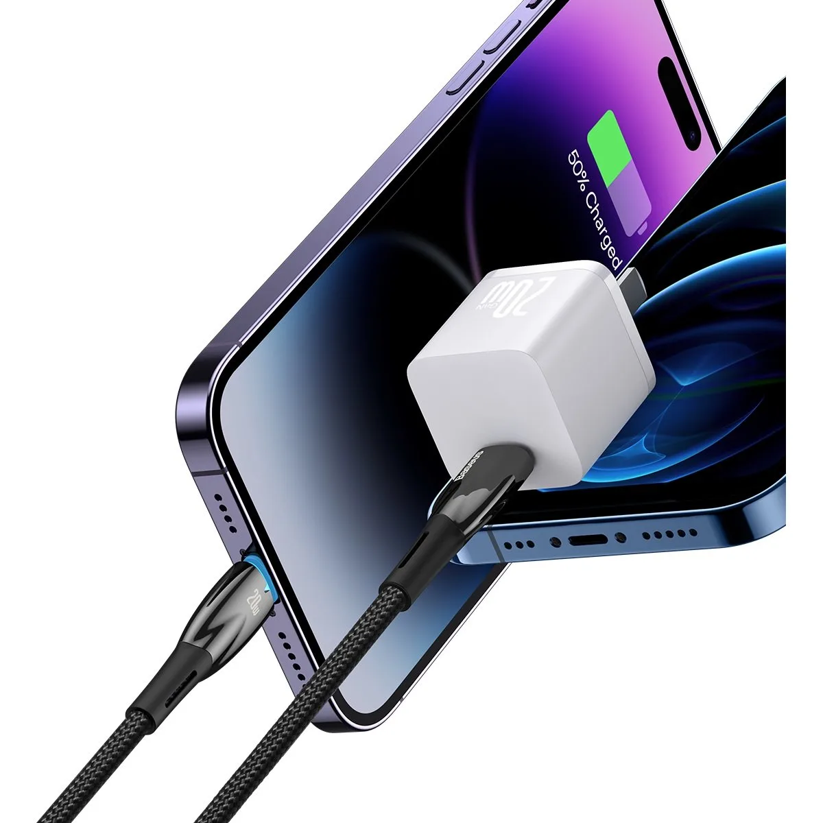 iPhone USB-C – Lightning gyors töltőkábel 480 Mb/s PD 20 W 2 m fekete 8