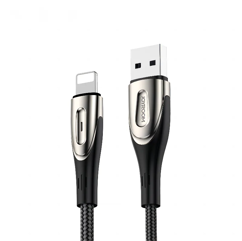 Sharp Series 1,2 m-es fekete USB-A–Lightning gyors töltőkábel iPhone-hoz