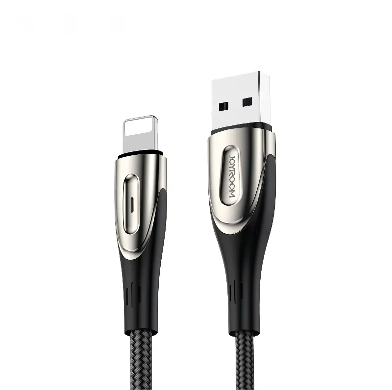 Sharp Series 1,2 m langes schwarzes USB-A-zu-Lightning-Schnellladekabel für iPhone