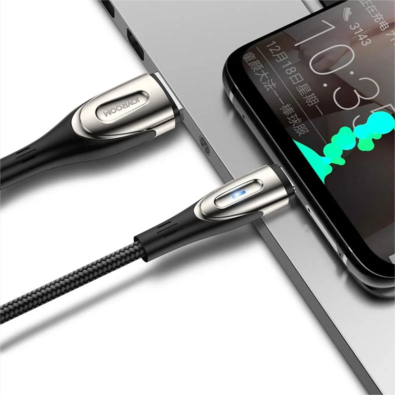 Cablu de încărcare rapidă Sharp Series de 1,2 m, negru, USB-A la Lightning, pentru iPhone 5