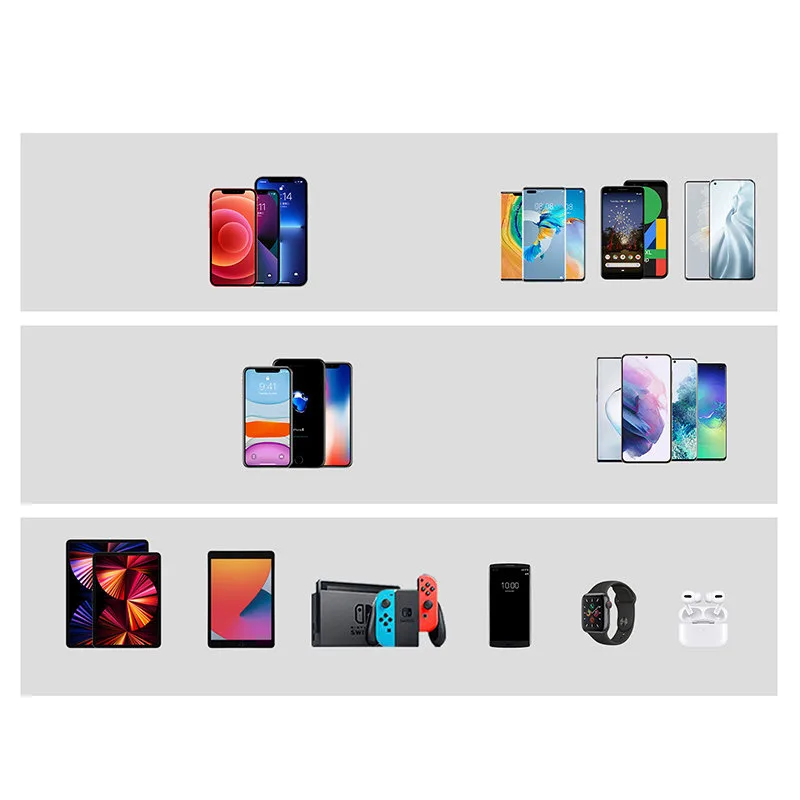 10 000 mAh-s mágneses mini powerbank QC, PD, USB és USB-C csatlakozókkal, fehér 8