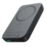Mini Power Bank magnetic de 10000 mAh cu încărcătoare USB QC PD și USB-C, negru