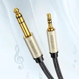 TRS audio adapter kabel: 3,5 mm mini jack na 6,35 mm priključak, 2 m, sivi 2