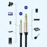 TRS audio adapter kabel: 3,5 mm mini jack na 6,35 mm priključak, 2 m, sivi 7