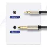 TRS audio adapter kabel: 3,5 mm mini jack na 6,35 mm priključak, 2 m, sivi 8
