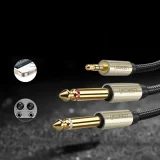 3,5-mm-Miniklinke auf 2x 6,35-mm-Klinke Audio-Splitterkabel, 1 m, grau 11