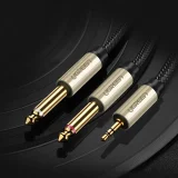 3,5-mm-Miniklinke auf 2x 6,35-mm-Klinke Audio-Splitterkabel, 1 m, grau 2