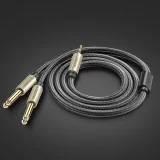 3,5-mm-Miniklinke auf 2x 6,35-mm-Klinke Audio-Splitterkabel, 1 m, grau 8