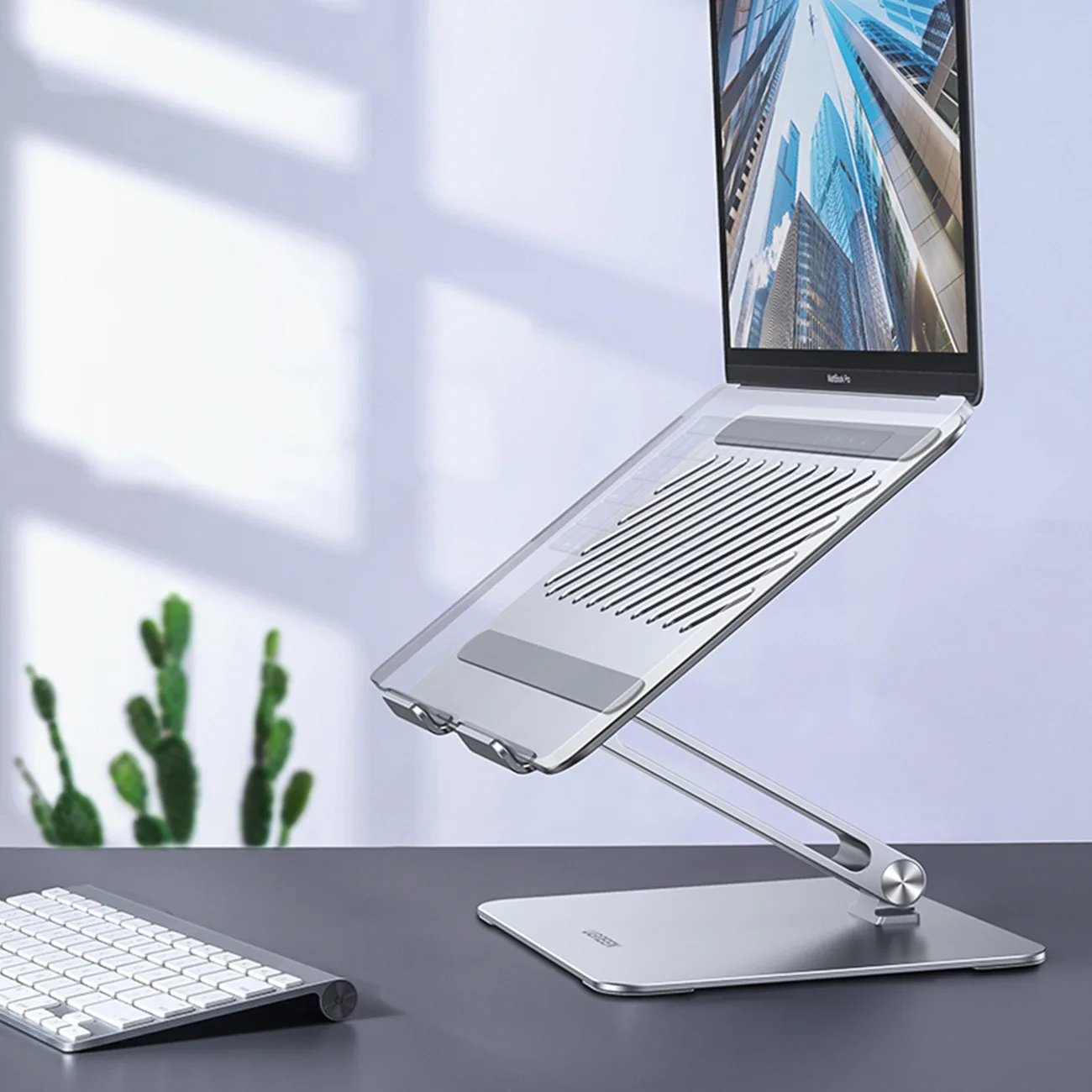 Suport pliabil pentru laptop și tabletă, pentru lucru în picioare, argintiu 10