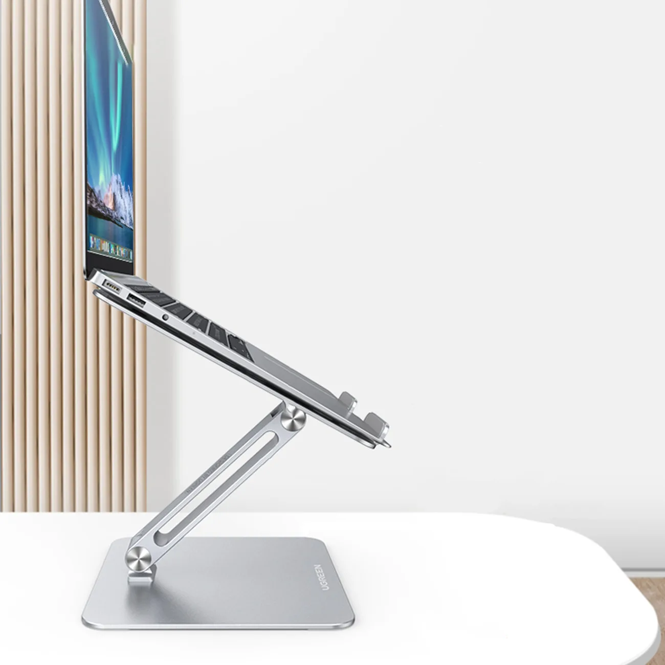 Suport pliabil pentru laptop și tabletă, pentru lucru în picioare, argintiu 2