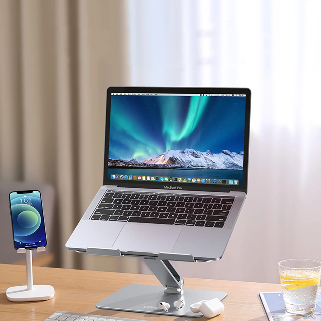 Suport pliabil pentru laptop și tabletă, pentru lucru în picioare, argintiu 7