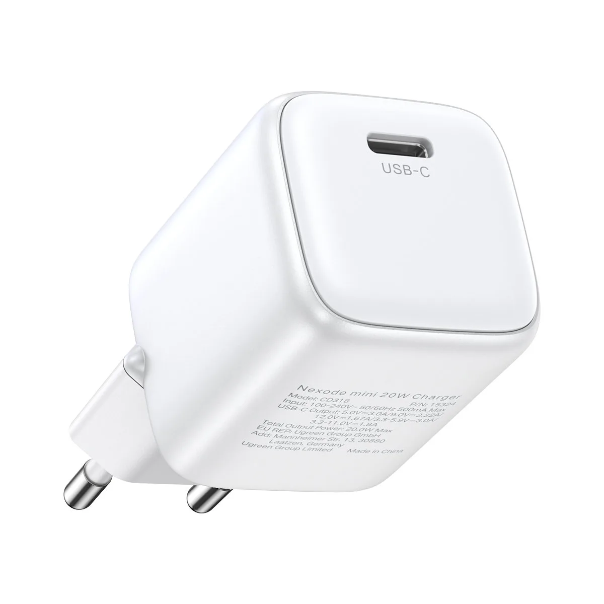 Szybka ładowarka sieciowa GaN 1x USB-C 30W PD Nexode Mini biała 2