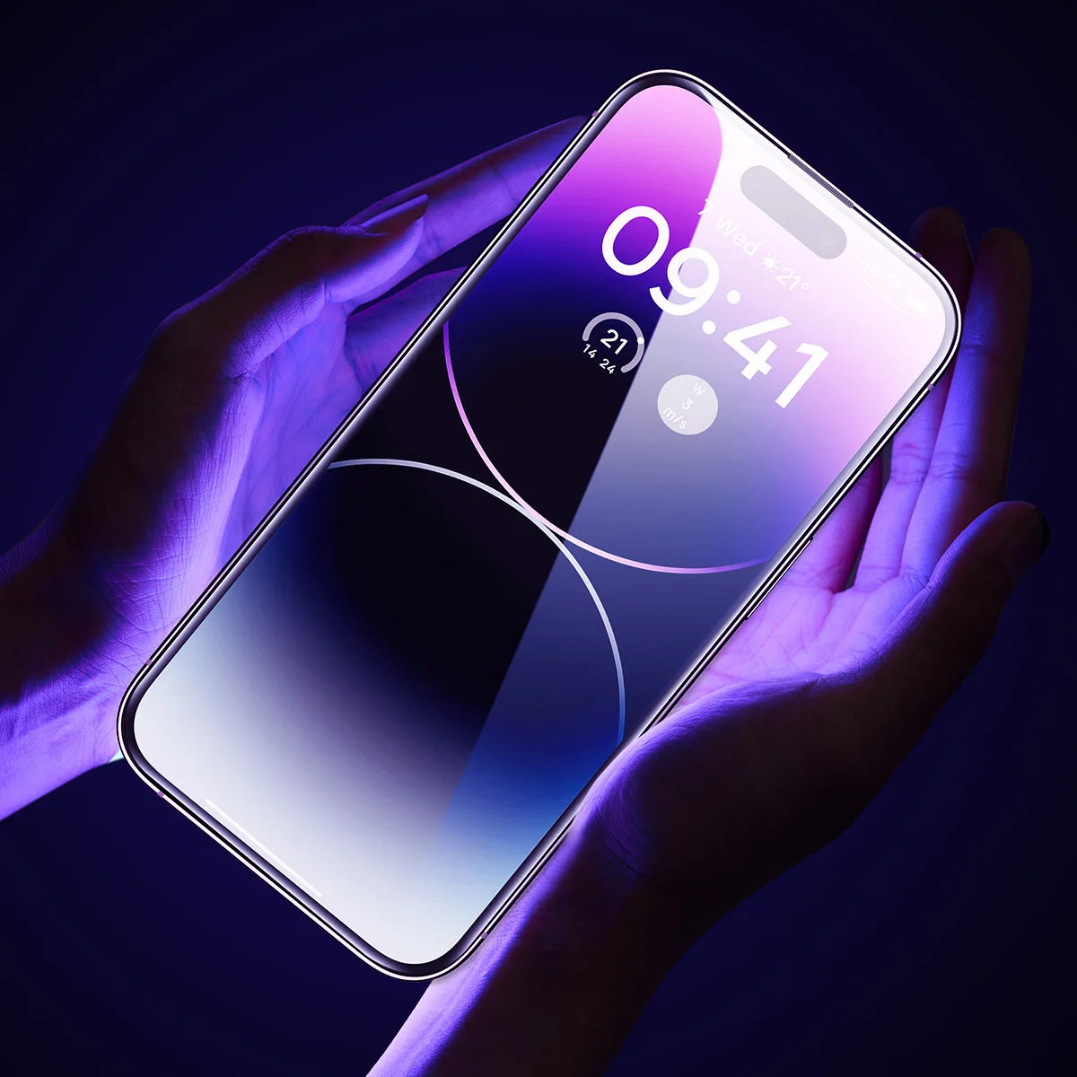 Kaljeno staklo za cijeli zaslon za iPhone 14 Pro s poklopcem za zvučnike od 0,3 mm 9