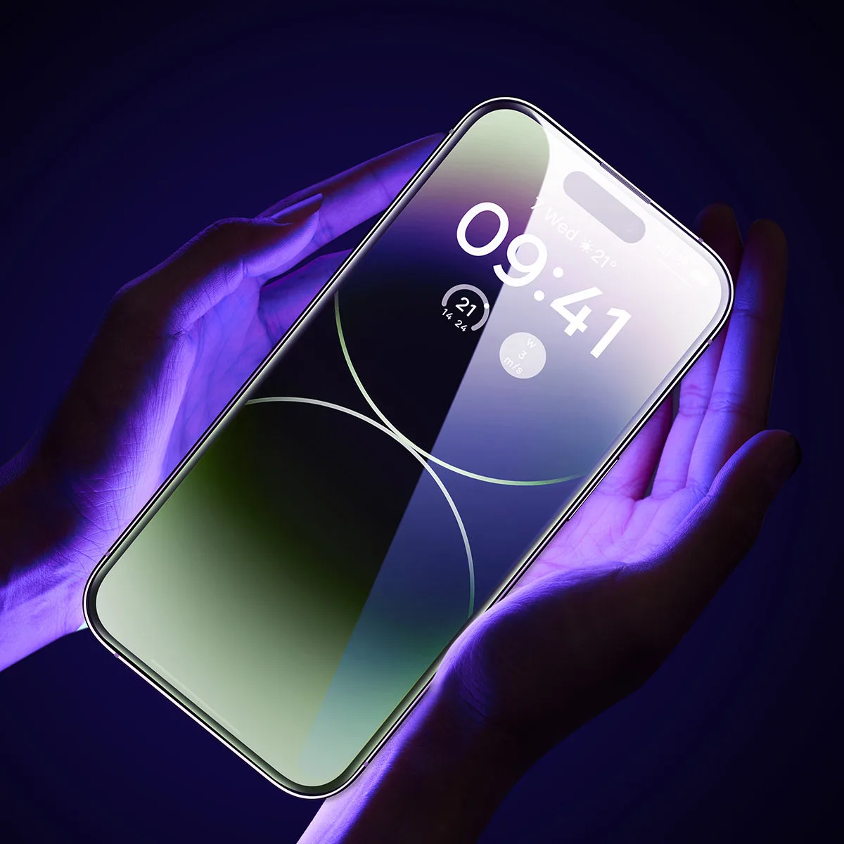 Edzett üveg iPhone 14 Pro-hoz, teljes képernyős, 0,3 mm, kékfény-szűrő 10