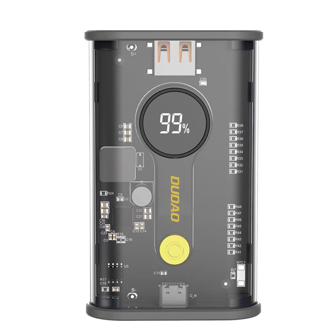 K16Pro 20000mAh Power Bank USB-A USB-C 22,5W PD Fekete