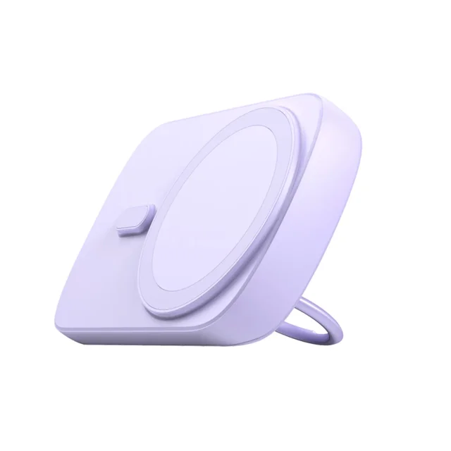 6000 mAh-s vezeték nélküli power bank 20 W-os MagSafe induktív töltővel, lila