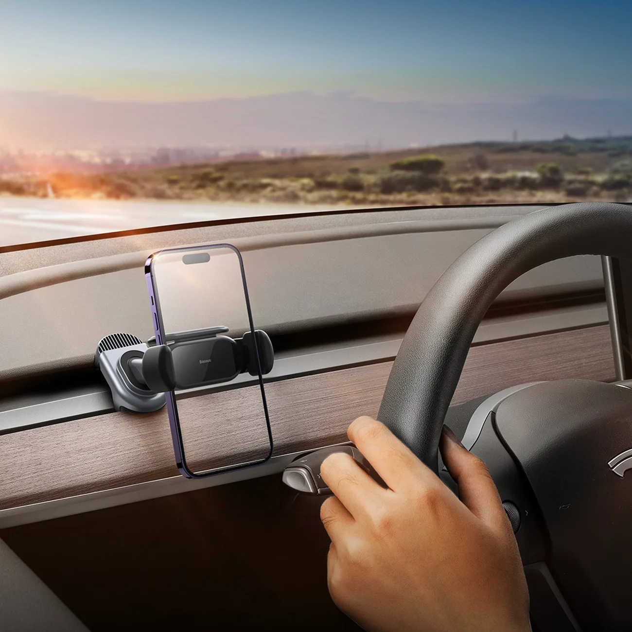 Suport auto cu panou solar pentru Tesla Model 3 / Y T-Space negru 11