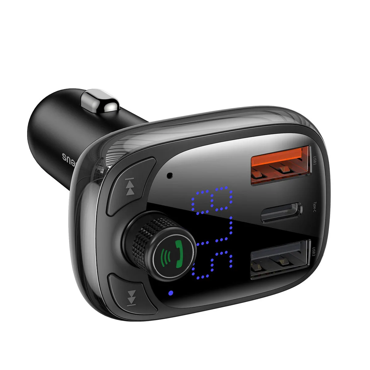2-u-1 Bluetooth predajnik + punjač za automobil S-13 Overseas Edition, crni 3