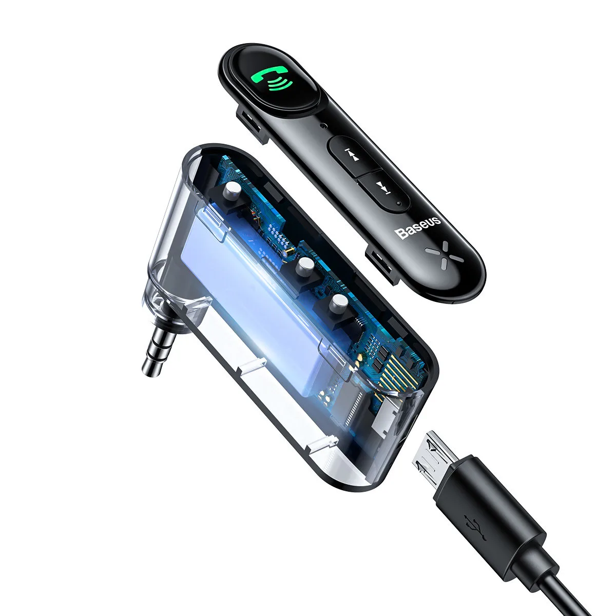 Bluetooth-Autosender mit 3,5-mm-AUX-Miniklinke, Overseas Edition, Schwarz 5