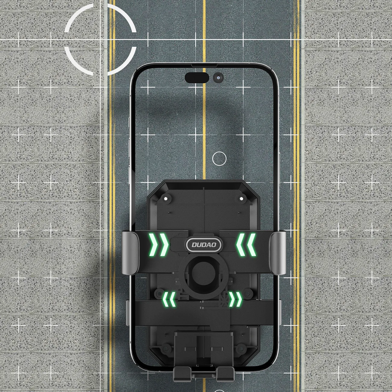 F7C+ fekete motorkerékpár kormányra szerelhető telefon tartó 4