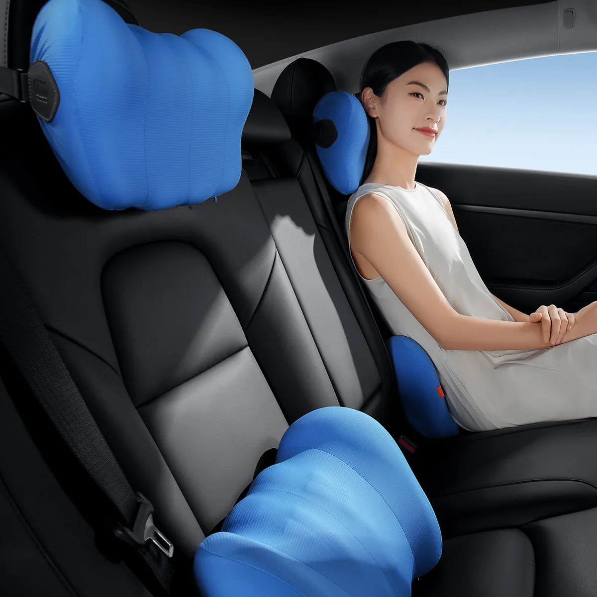 ComfortRide Memory Foam Lumbar Support Pillow for Cars, Blue 9