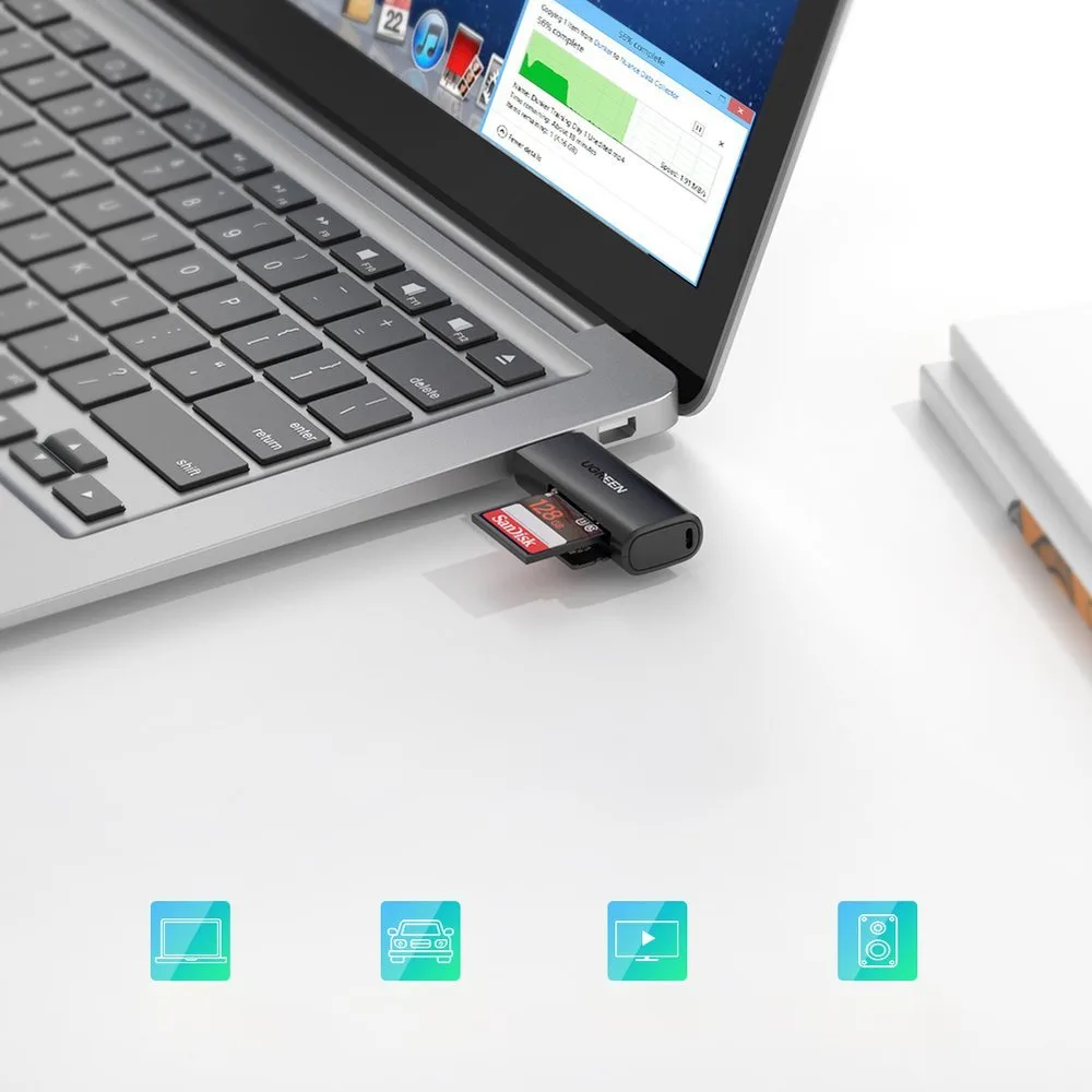Čítačka pamäťových kariet USB 3.0 SD/TF pre počítač, čierna 6