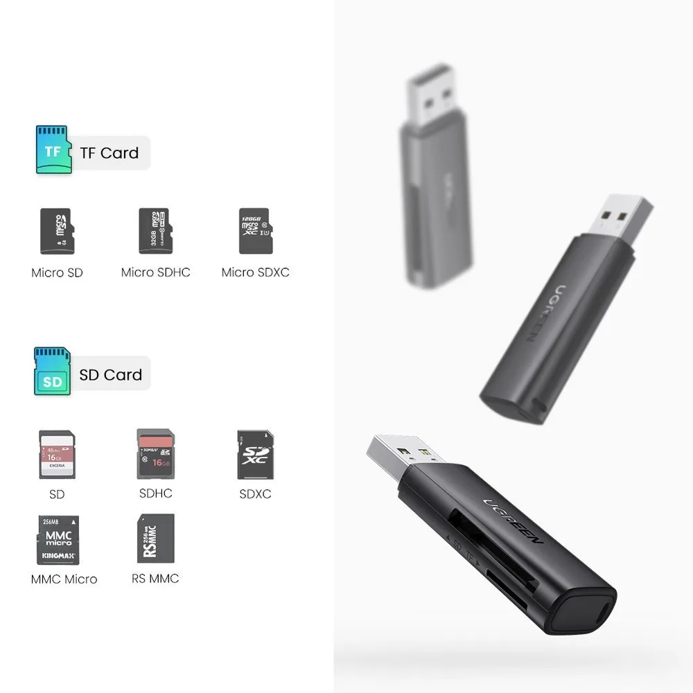 Čítačka pamäťových kariet USB 3.0 SD/TF pre počítač, čierna 7