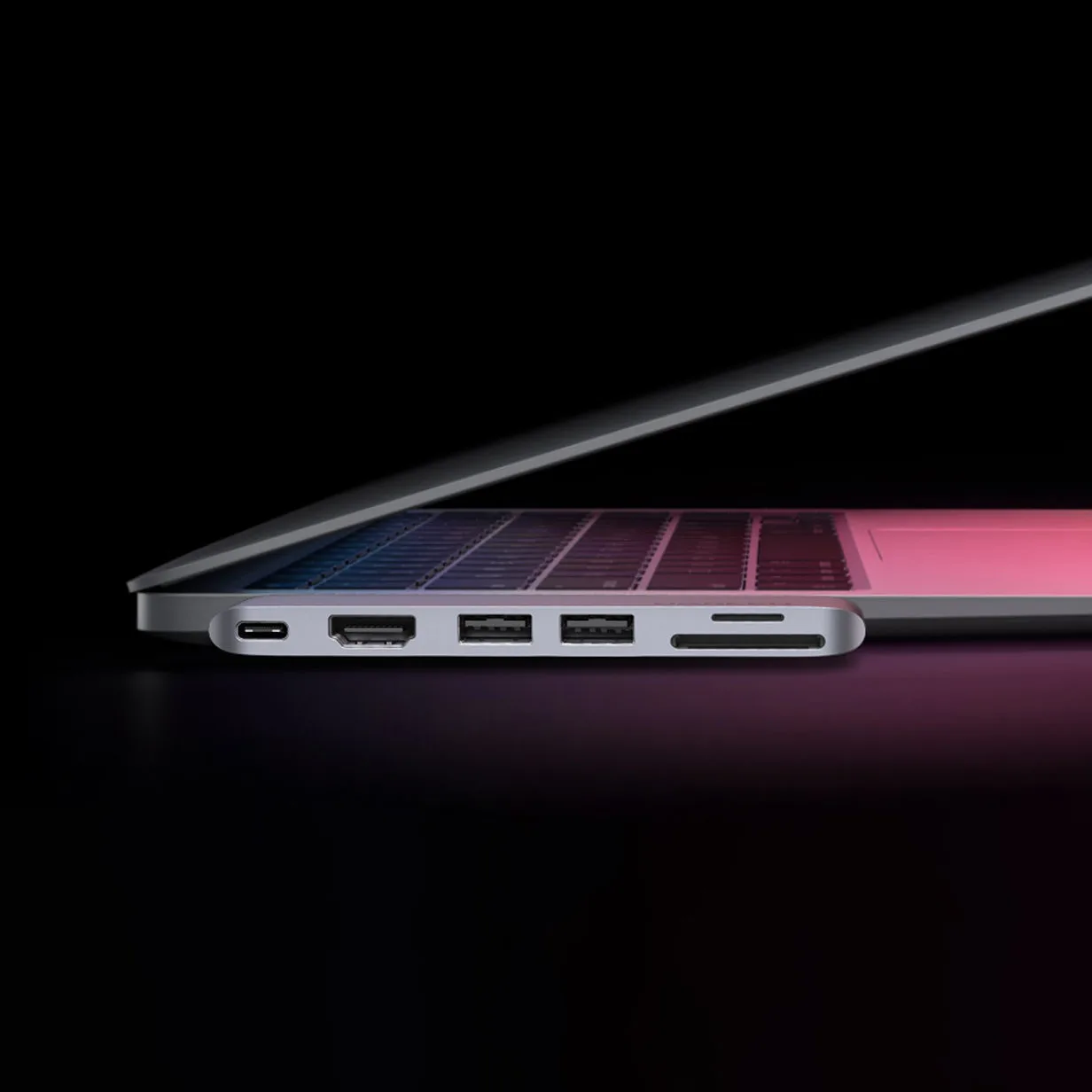 MacBook Air Pro 2x USB-C HDMI 2x USB 3.0 SD TF PD Port Hub, Grau 5