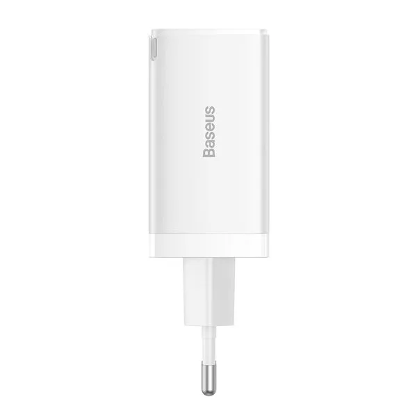 GaN 65W Fast Charger with 2x USB-C Ports + White USB-C Cable 6