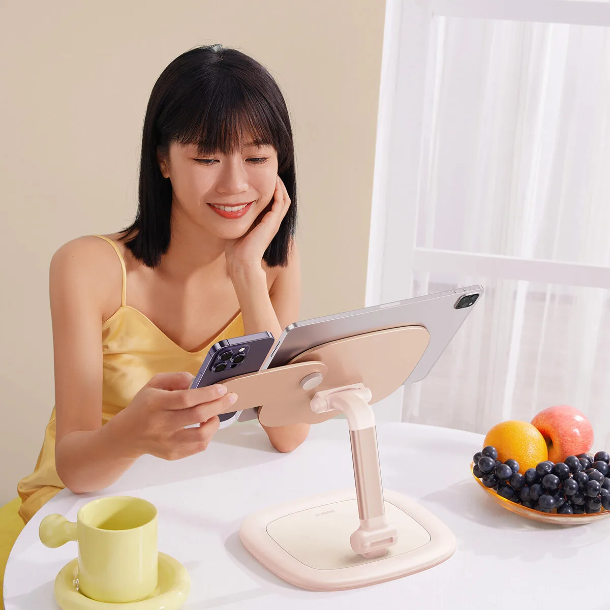 Adjustable Seashell Series Tablet and Phone Stand, Pink 10