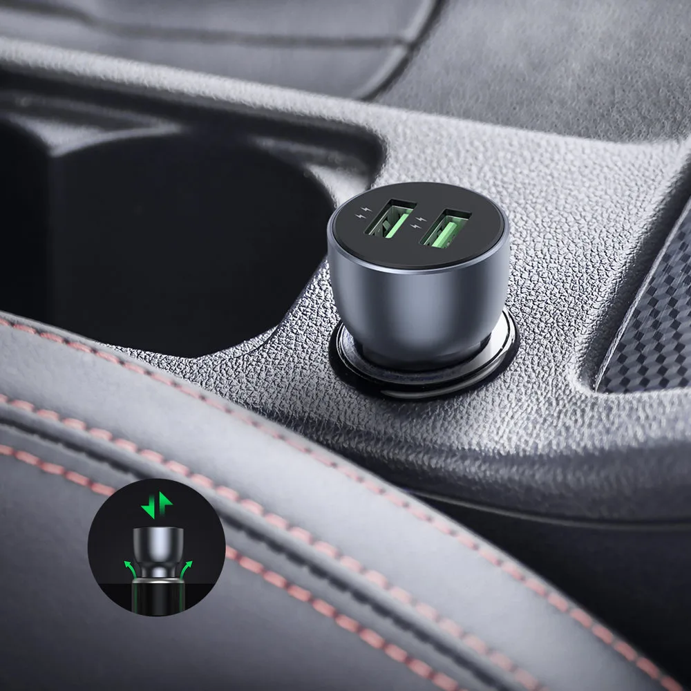 2x USB 36W brzi punjač za automobil SCP FCP AFC, sivi 6