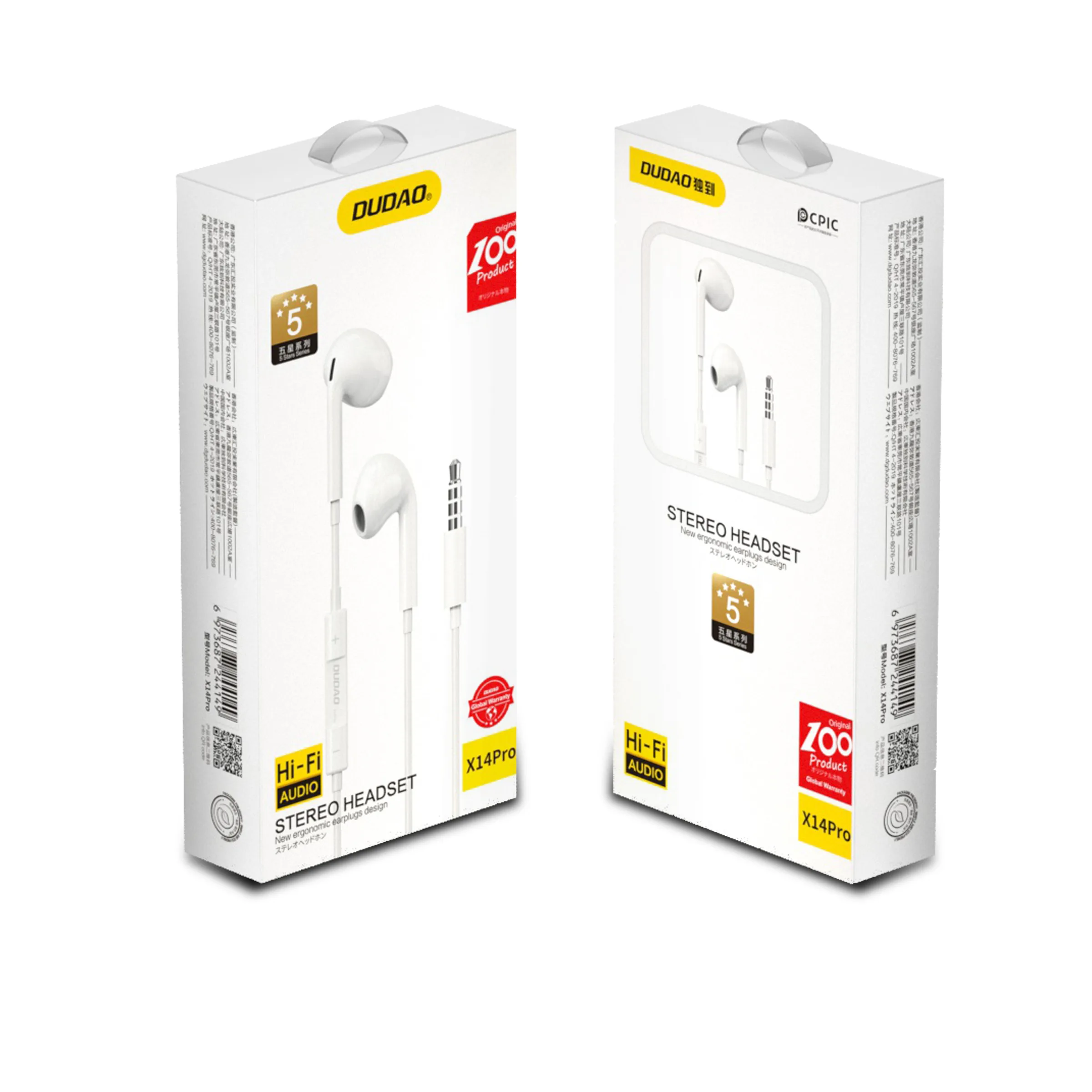 Wired in-ear headphones with 3.5mm mini-jack connector, white 5