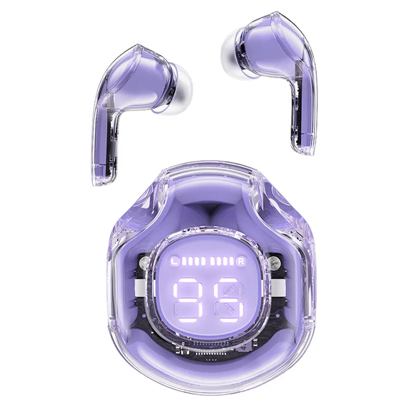 T8 Bluetooth TWS vezeték nélküli fülhallgató tokban, lila
