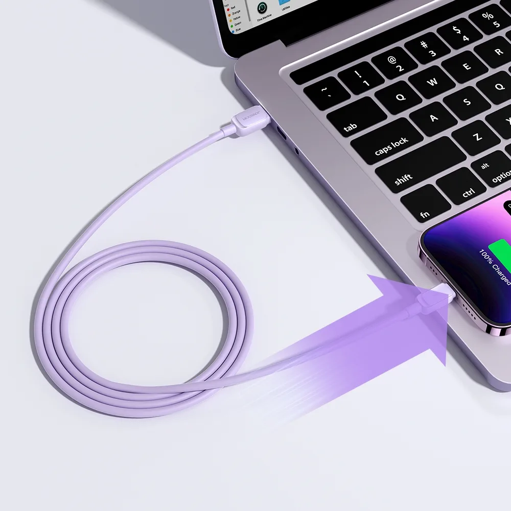 Kabel przewód do iPhone USB-A - Lightning 2.4A 1.2m fioletowy 6