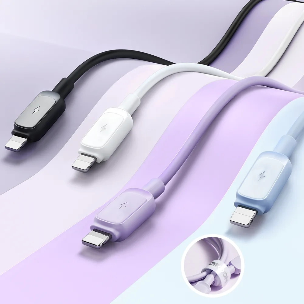 Kabel przewód do iPhone USB-A - Lightning 2.4A 1.2m fioletowy 9
