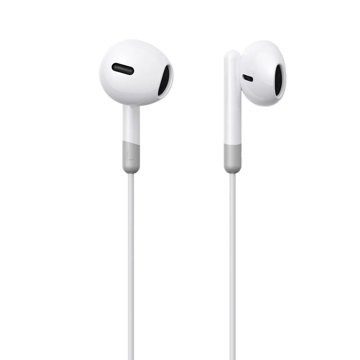 Wired in-ear headphones with 3.5mm mini jack and remote control, white