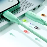 iPhone kábel, többszínű sorozat, USB-A – Lightning, 3 A, 1 m, zöld 10