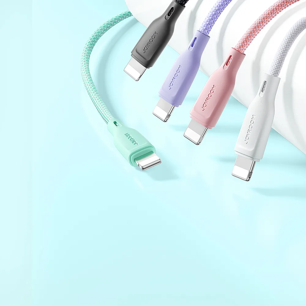 Cablu iPhone seria multicolor USB-A la Lightning 3A 1 m verde 11