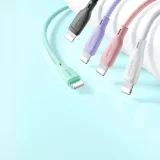 iPhone kábel, többszínű sorozat, USB-A – Lightning, 3 A, 1 m, zöld 11