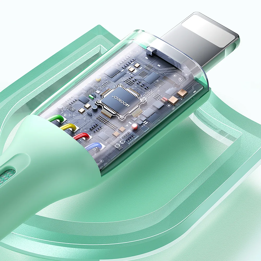 Cablu iPhone seria multicolor USB-A la Lightning 3A 1 m verde 9