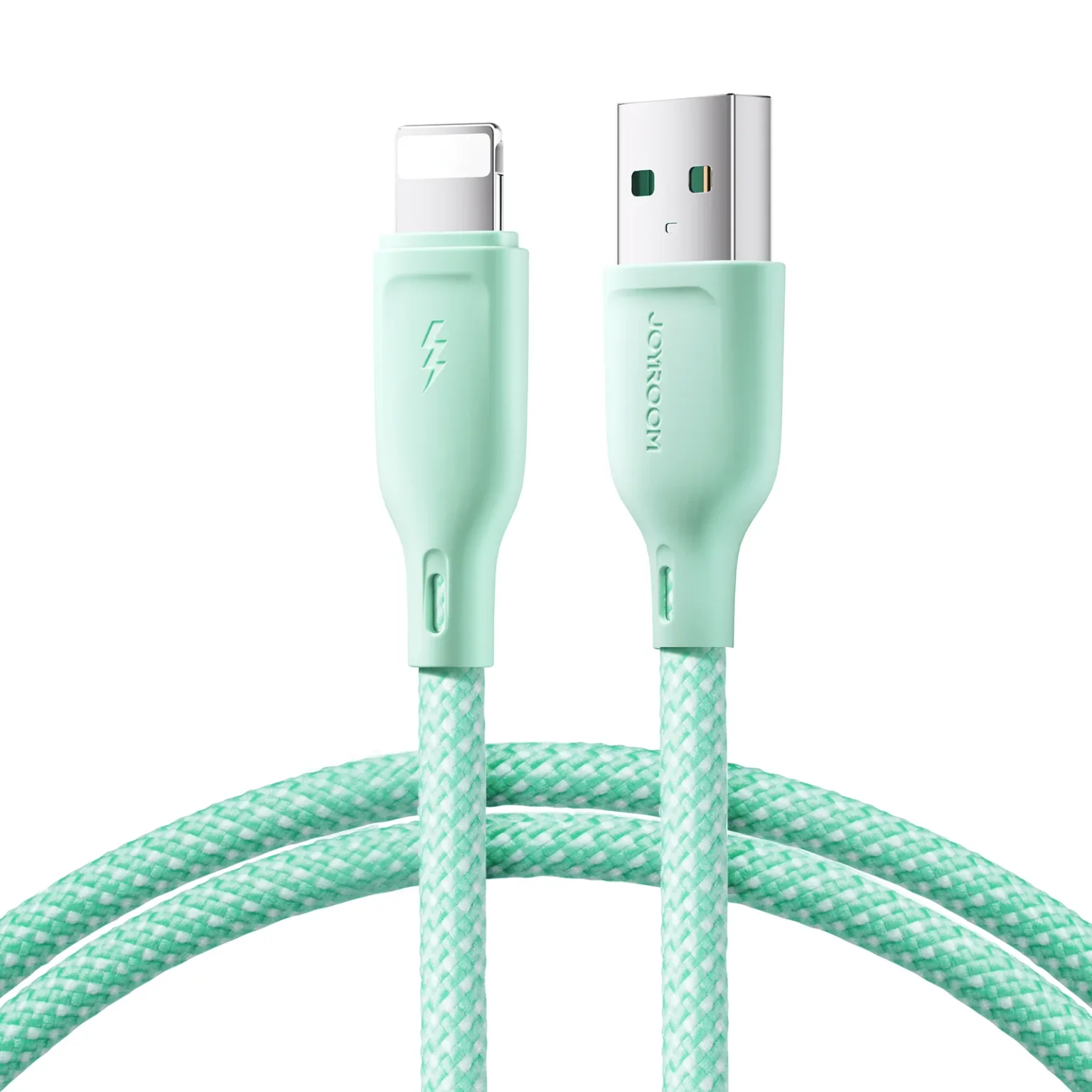 iPhone kábel, többszínű sorozat, USB-A – Lightning, 3 A, 1 m, zöld