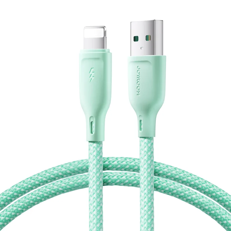 iPhone kábel, többszínű sorozat, USB-A – Lightning, 3 A, 1 m, zöld