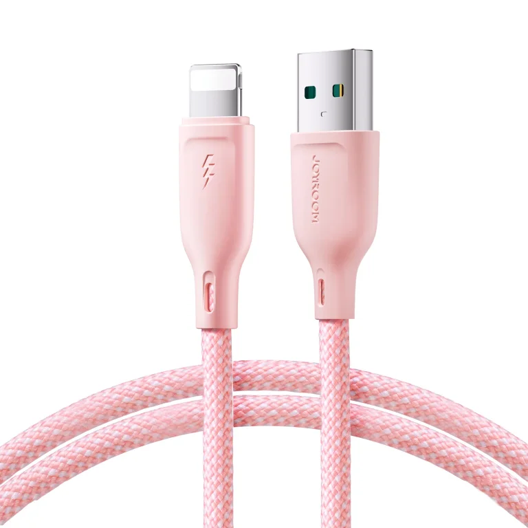 Többszínű sorozatú iPhone-kábel USB-A – Lightning 3A 1 m rózsaszín