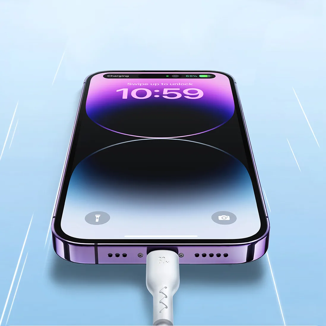 Kabel przewód do iPhone Flash-Charge Series USB-C - Lightning 30W 1m czarny 9