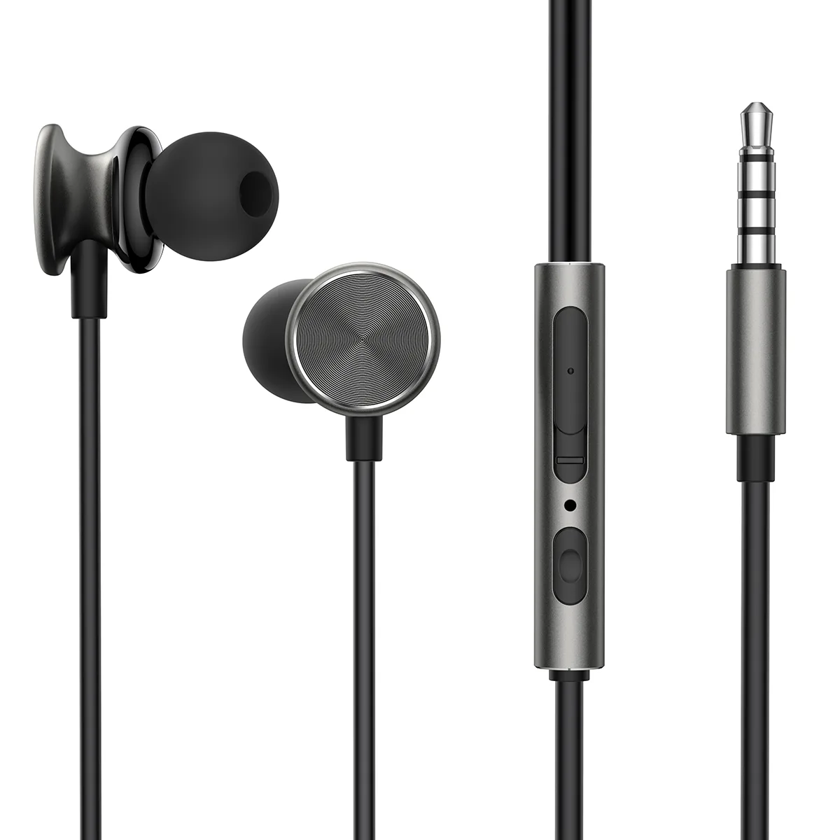 Vezetékes fülhallgató erőteljes basszussal HiFi Wired Series JR-EW03 sötét szürke